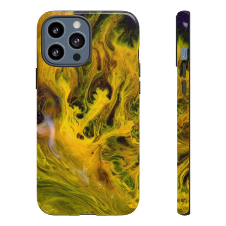 CASEBOB Phone Case iPhone 13 Pro Max / Glossy Yellow Liquid Ink Art iPhone Case (Protective)