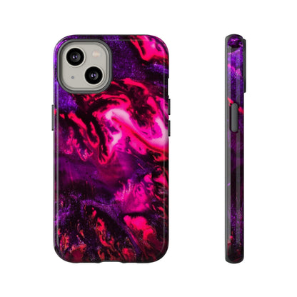 CASEBOB Phone Case iPhone 14 / Glossy Deep Pink Galaxy Ink Art iPhone Case (Protective)