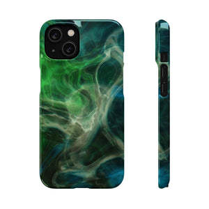 CASEBOB Phone Case iPhone 14 / Glossy Green Marble iPhone Case (Slim)