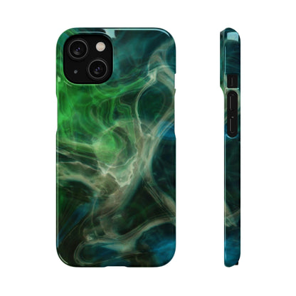 CASEBOB Phone Case iPhone 14 / Glossy Green Marble iPhone Case (Slim)