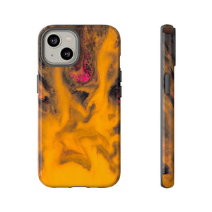 CASEBOB Phone Case iPhone 14 / Glossy Yellow Flame Ink Art iPhone Case (Protective)