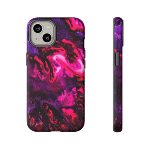 CASEBOB Phone Case iPhone 14 / Matte Deep Pink Galaxy Ink Art iPhone Case (Protective)