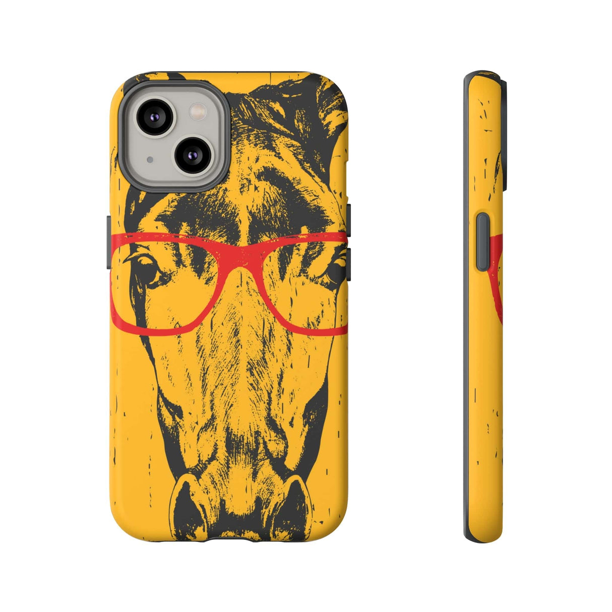 CASEBOB Phone Case iPhone 14 / Matte Yellow Horse Glasses iPhone Case (Protective)