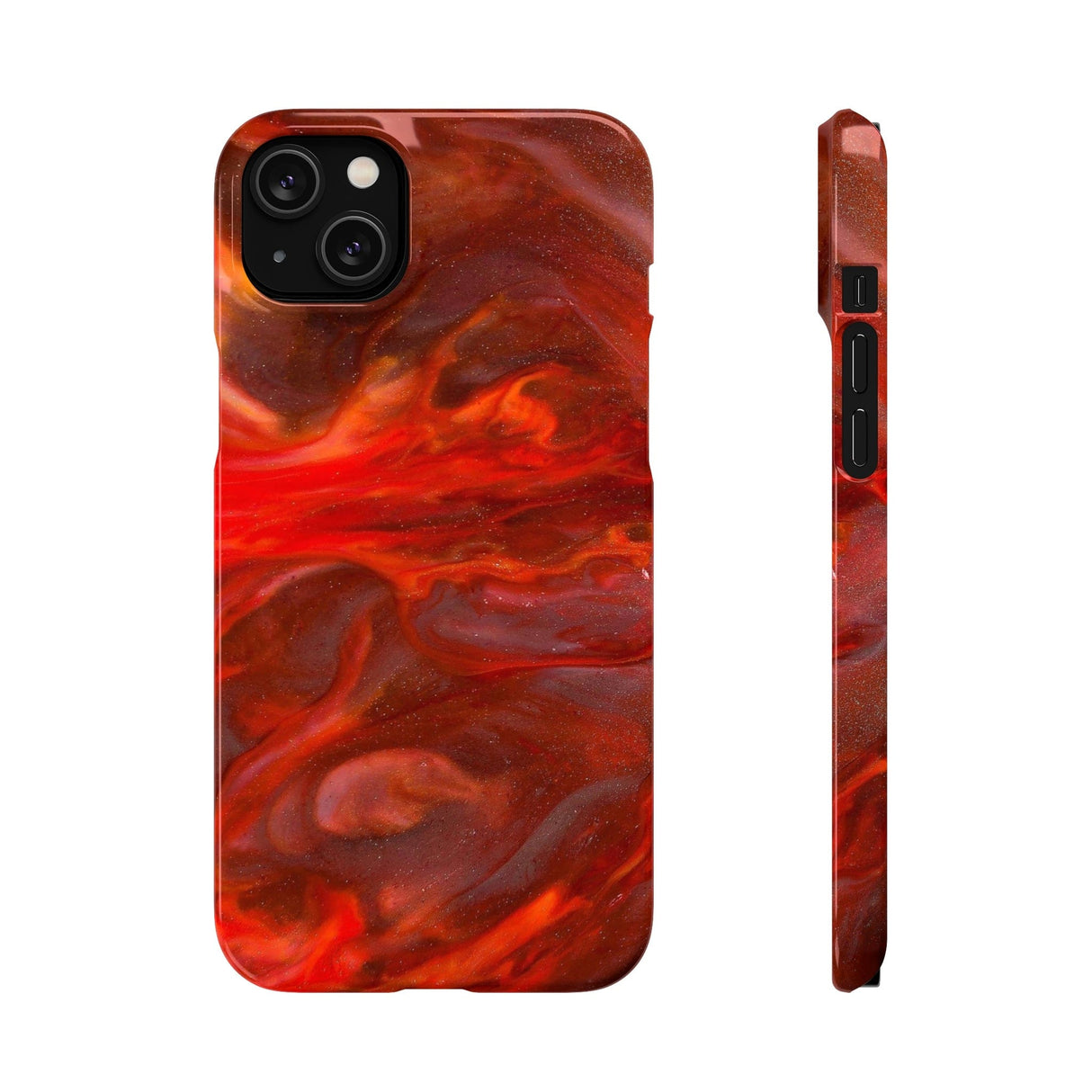 CASEBOB Phone Case iPhone 14 Plus / Glossy Warm Flames Ink Art iPhone Case (Slim)