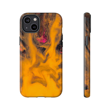 CASEBOB Phone Case iPhone 14 Plus / Glossy Yellow Flame Ink Art iPhone Case (Protective)