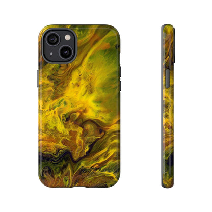 CASEBOB Phone Case iPhone 14 Plus / Glossy Yellow Flame Ink Art iPhone Case (Protective)