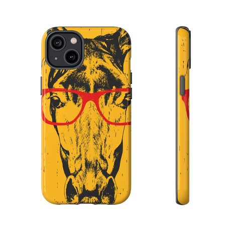 CASEBOB Phone Case iPhone 14 Plus / Glossy Yellow Horse Glasses iPhone Case (Protective)