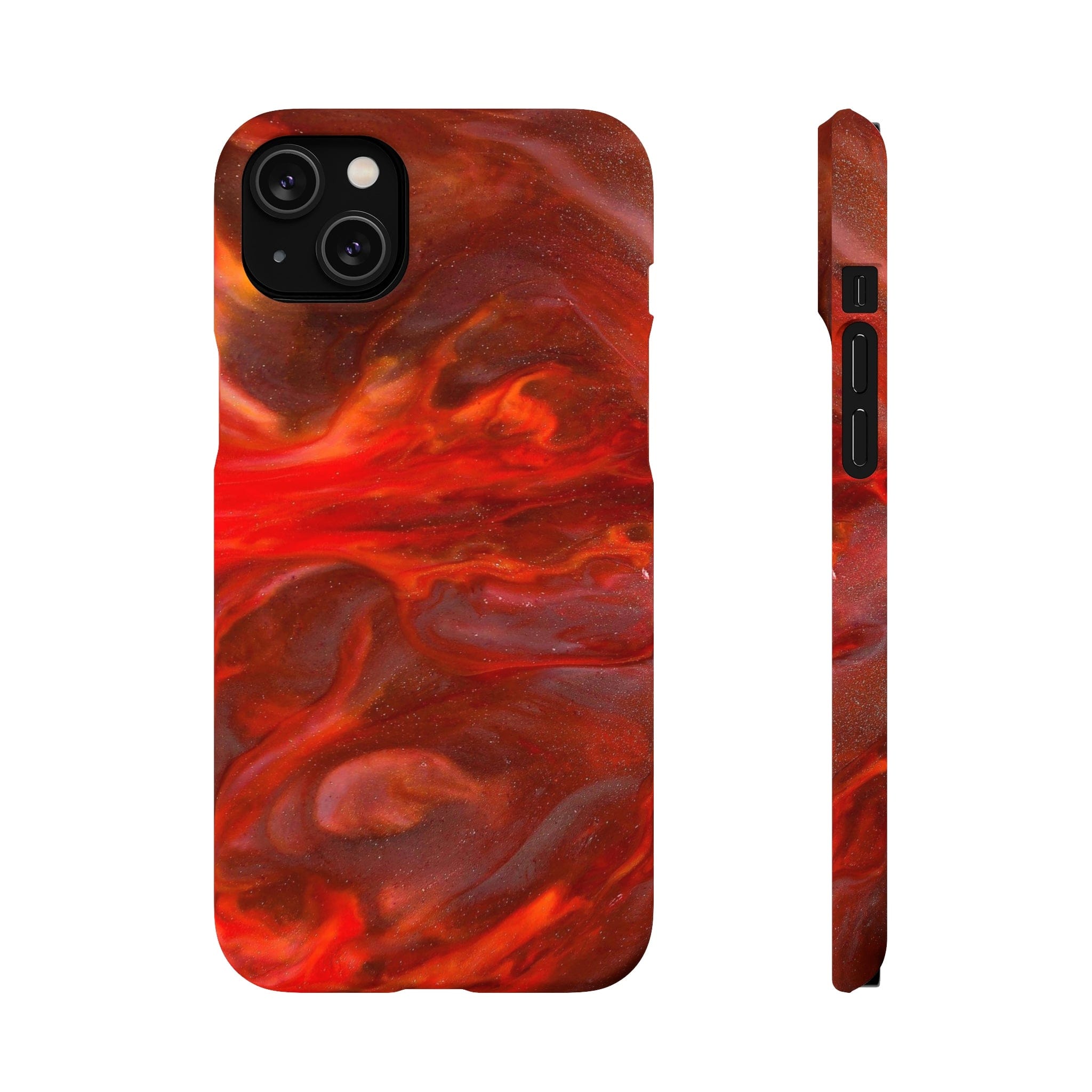 CASEBOB Phone Case iPhone 14 Plus / Matte Warm Flames Ink Art iPhone Case (Slim)