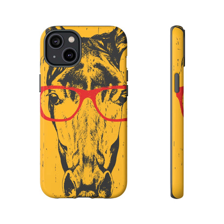 CASEBOB Phone Case iPhone 14 Plus / Matte Yellow Horse Glasses iPhone Case (Protective)