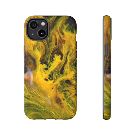 CASEBOB Phone Case iPhone 14 Plus / Matte Yellow Liquid Ink Art iPhone Case (Protective)