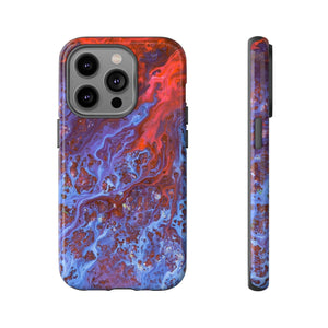 CASEBOB Phone Case iPhone 14 Pro / Glossy Blue Lava Ink Art iPhone Case (Protective)