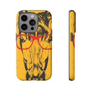 CASEBOB Phone Case iPhone 14 Pro / Matte Yellow Horse Glasses iPhone Case (Protective)