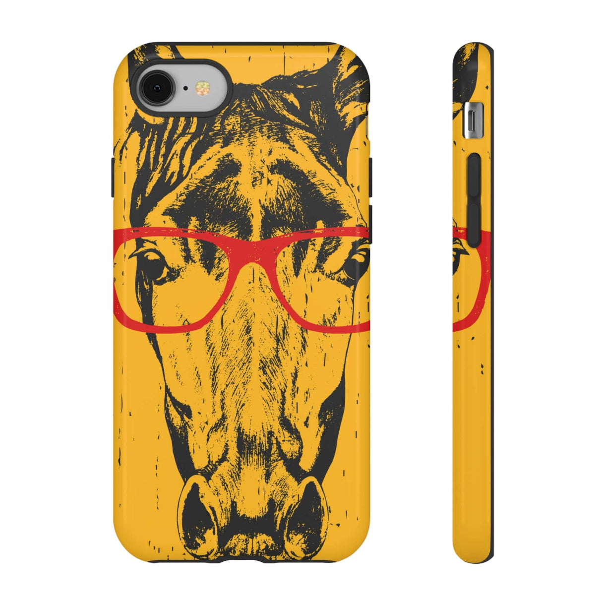 CASEBOB Phone Case iPhone 8 / Glossy Yellow Horse Glasses iPhone Case (Protective)