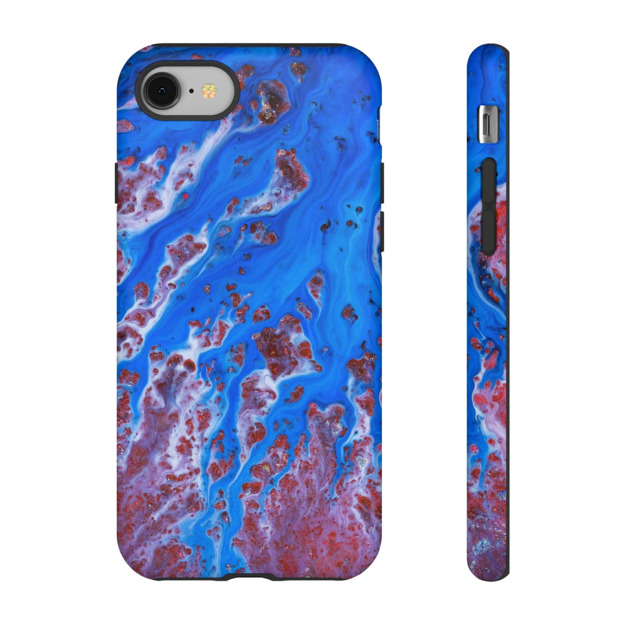 CASEBOB Phone Case iPhone 8 / Matte Bright Blue Ink Art iPhone Case (Protective)