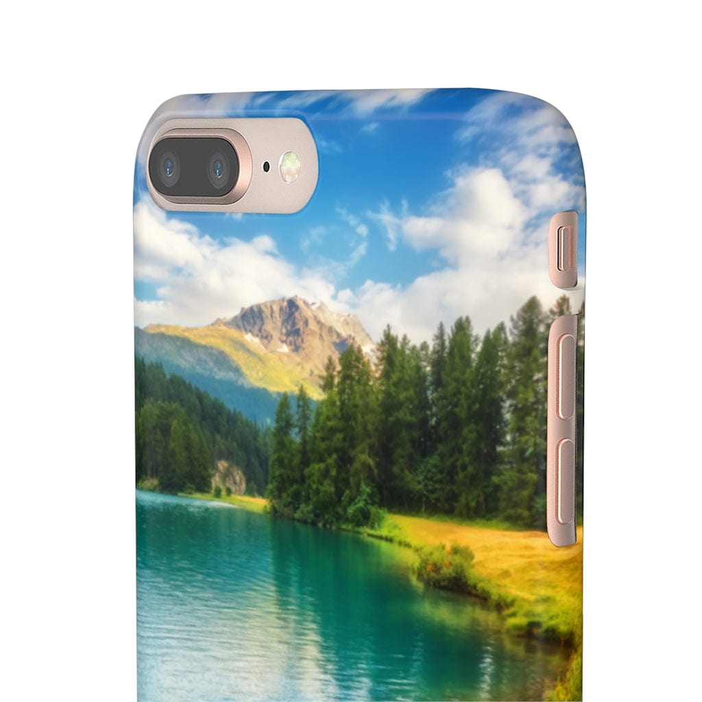 CASEBOB Phone Case iPhone 8 Plus / Glossy Fantastic Azure Alpine Lake Samsung/iPhone (Slim)