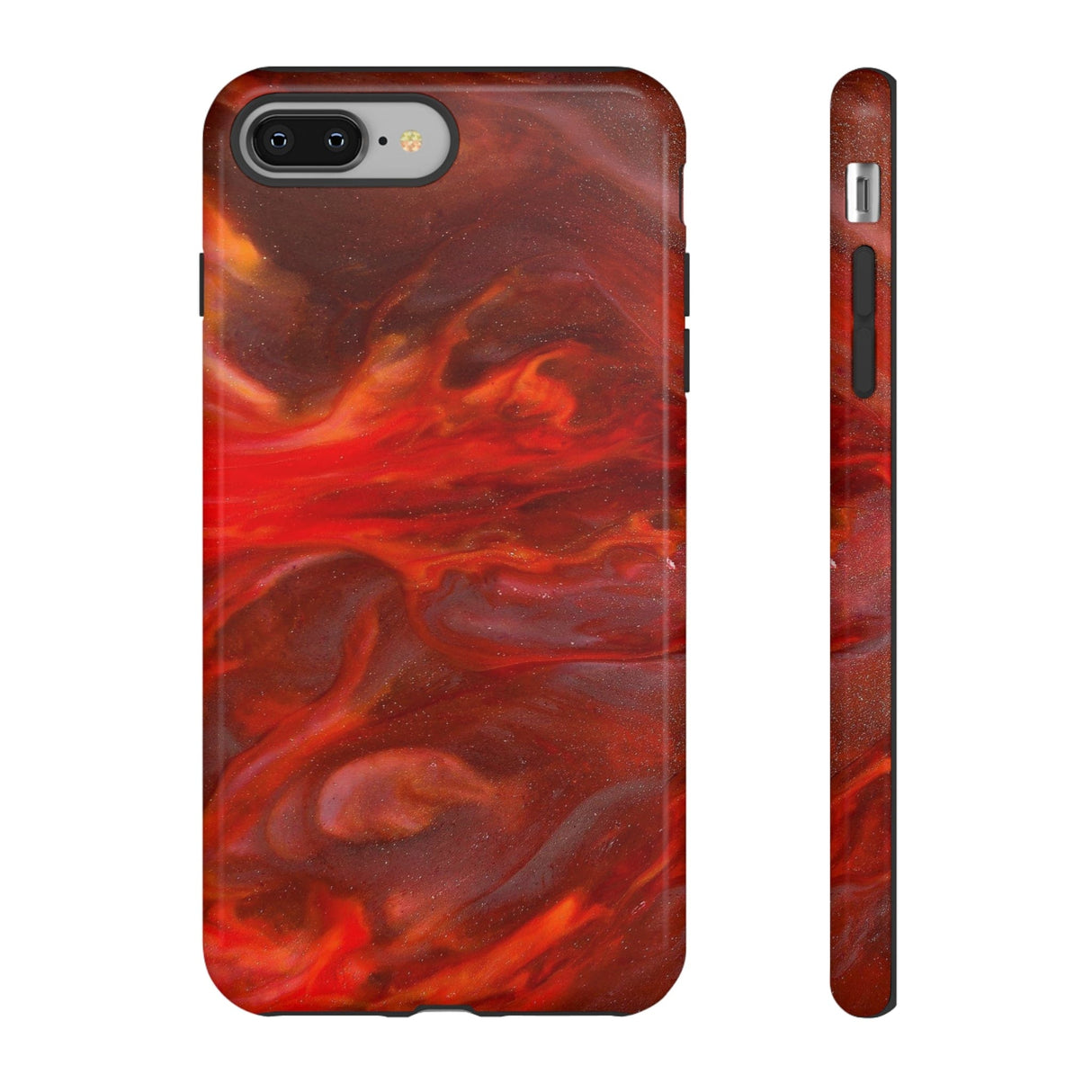 CASEBOB Phone Case iPhone 8 Plus / Glossy Warm Flames Ink Art iPhone Case (Protective)