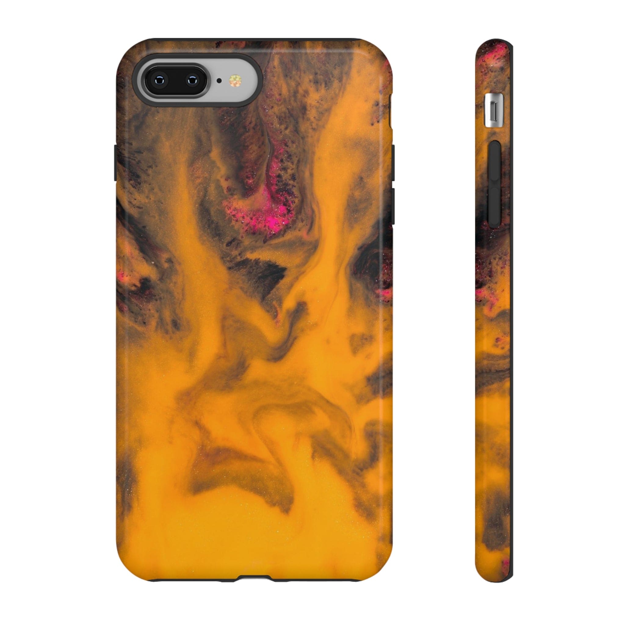 CASEBOB Phone Case iPhone 8 Plus / Glossy Yellow Flame Ink Art iPhone Case (Protective)