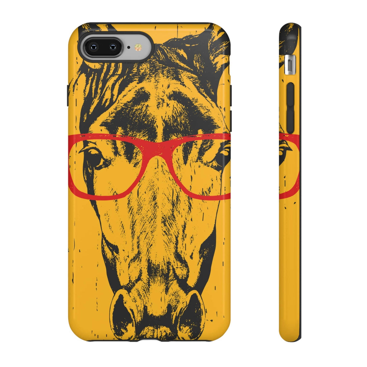 CASEBOB Phone Case iPhone 8 Plus / Glossy Yellow Horse Glasses iPhone Case (Protective)