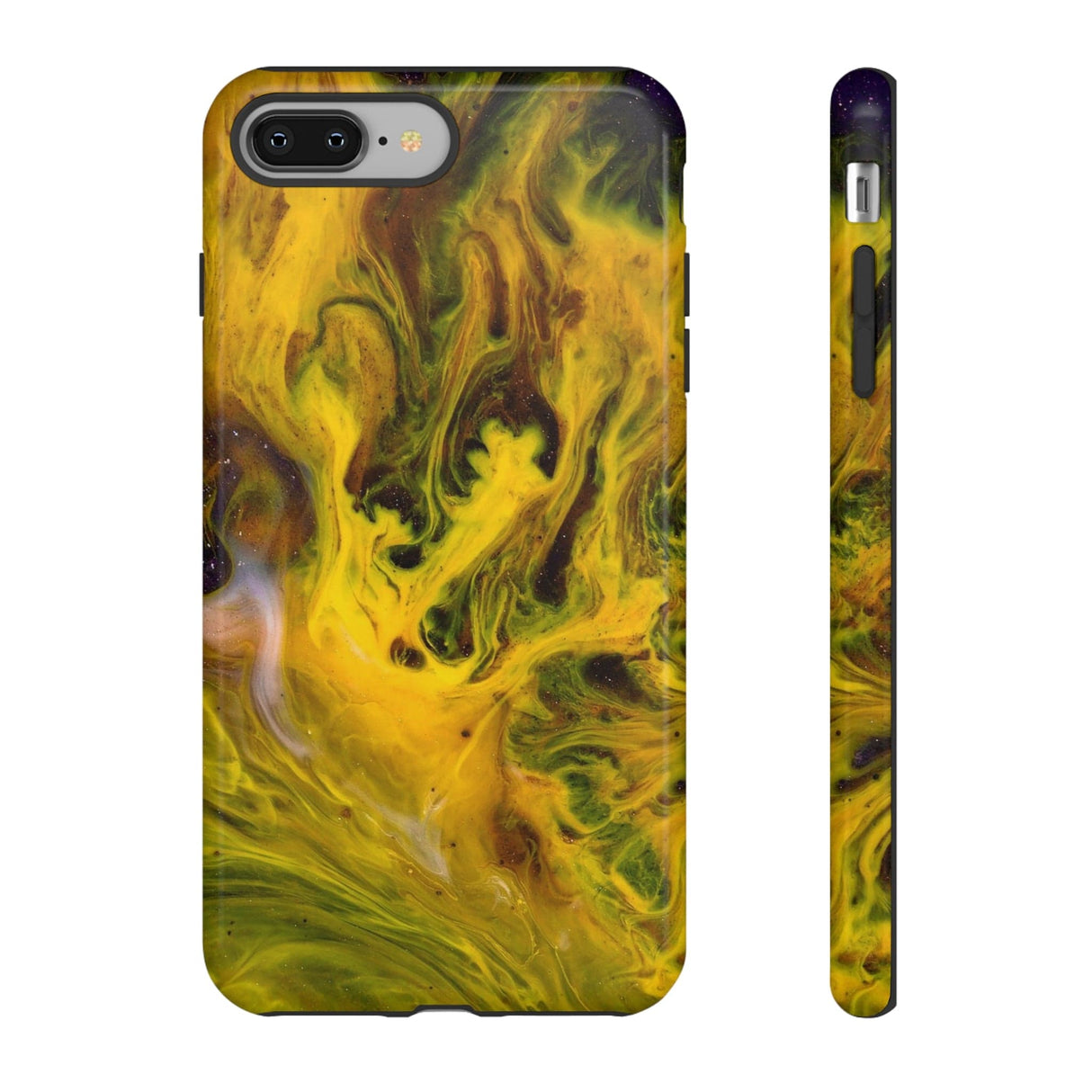 CASEBOB Phone Case iPhone 8 Plus / Glossy Yellow Liquid Ink Art iPhone Case (Protective)