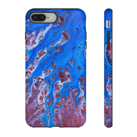 CASEBOB Phone Case iPhone 8 Plus / Matte Bright Blue Ink Art iPhone Case (Protective)