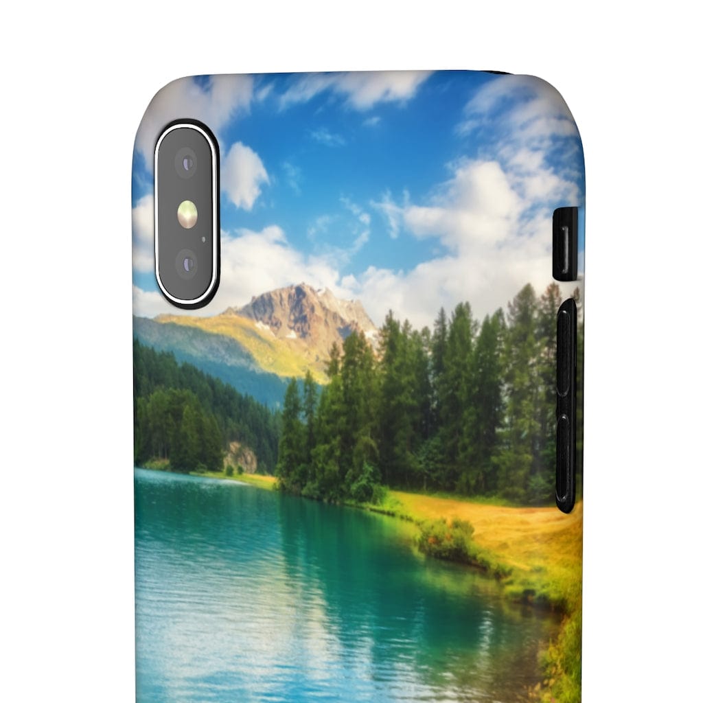 CASEBOB Phone Case iPhone X / Matte Fantastic Azure Alpine Lake Samsung/iPhone (Slim)