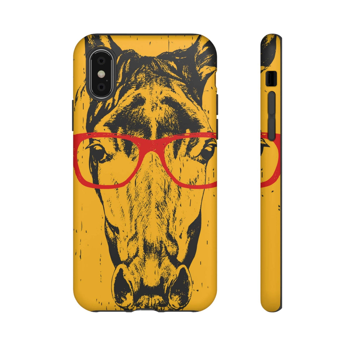 CASEBOB Phone Case iPhone X / Matte Yellow Horse Glasses iPhone Case (Protective)