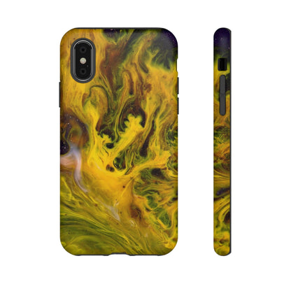 CASEBOB Phone Case iPhone X / Matte Yellow Liquid Ink Art iPhone Case (Protective)