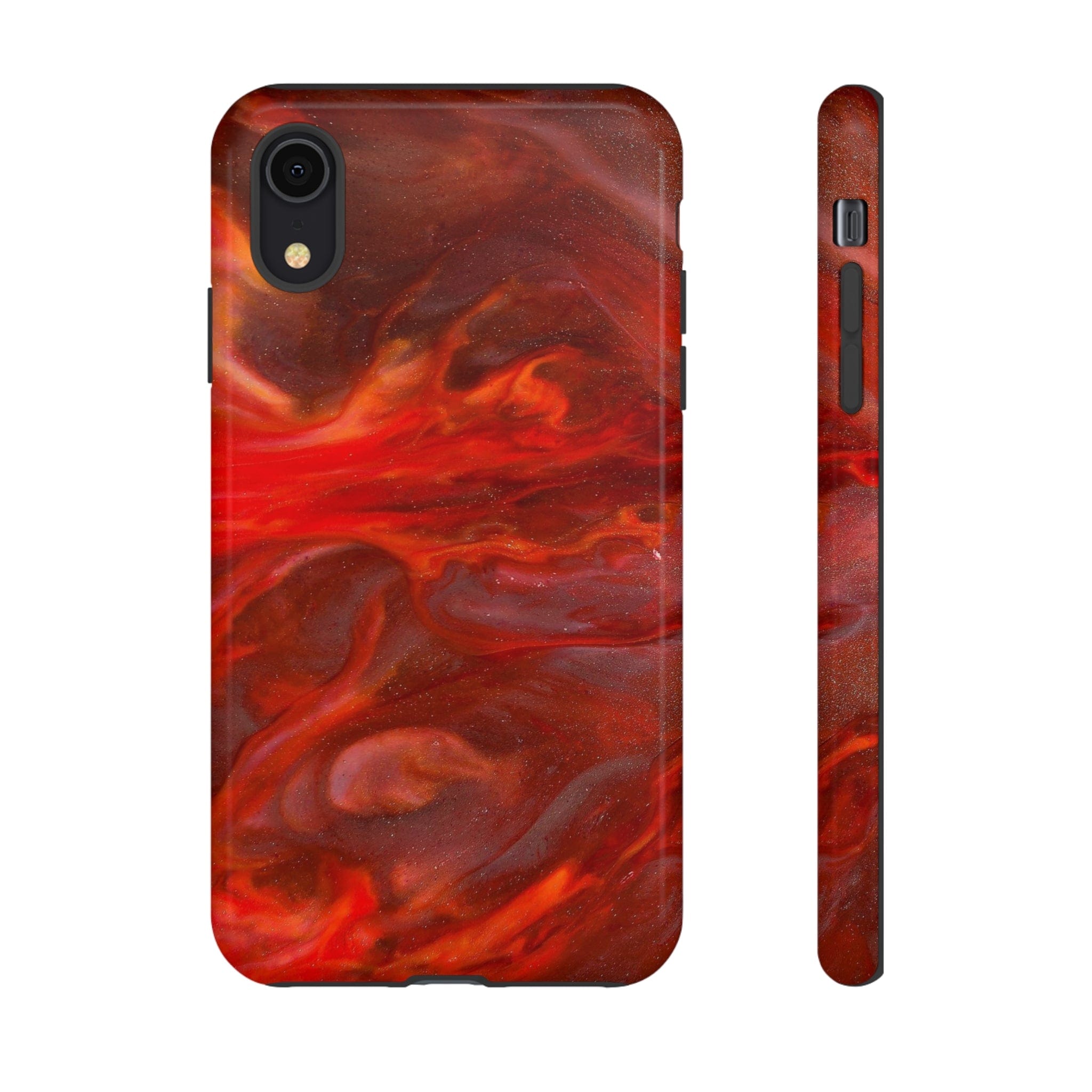 CASEBOB Phone Case iPhone XR / Glossy Warm Flames Ink Art iPhone Case (Protective)