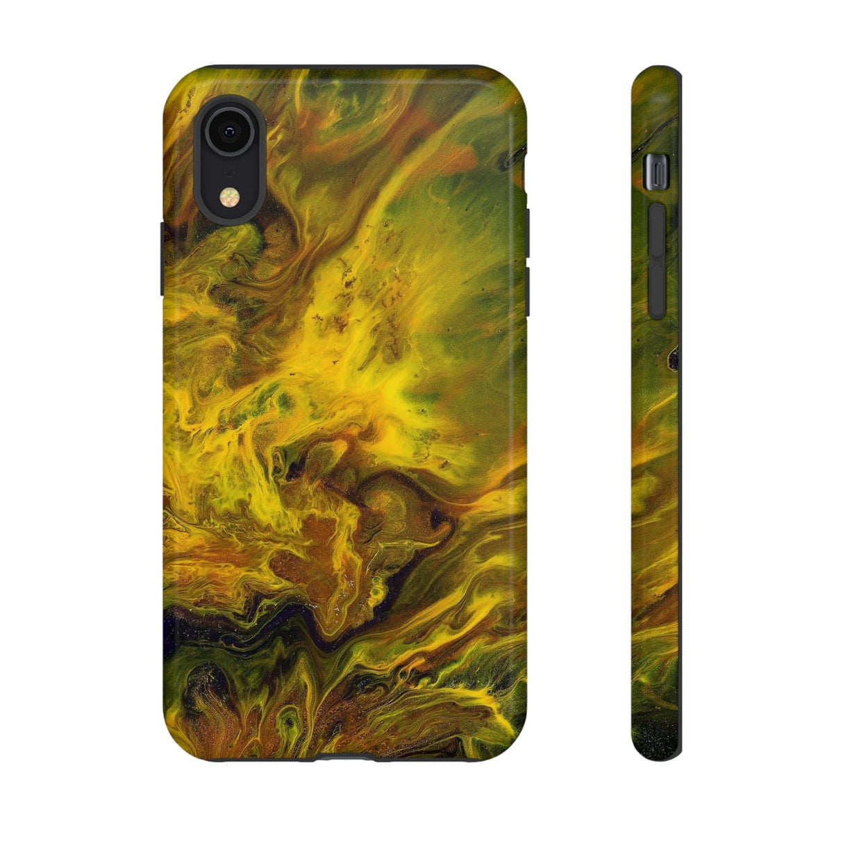 CASEBOB Phone Case iPhone XR / Glossy Yellow Flame Ink Art iPhone Case (Protective)