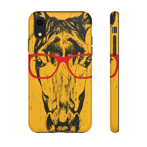 CASEBOB Phone Case iPhone XR / Glossy Yellow Horse Glasses iPhone Case (Protective)