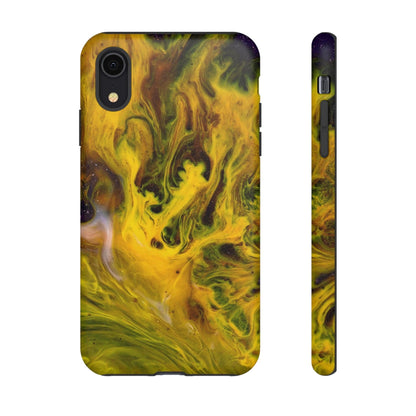 CASEBOB Phone Case iPhone XR / Matte Yellow Liquid Ink Art iPhone Case (Protective)