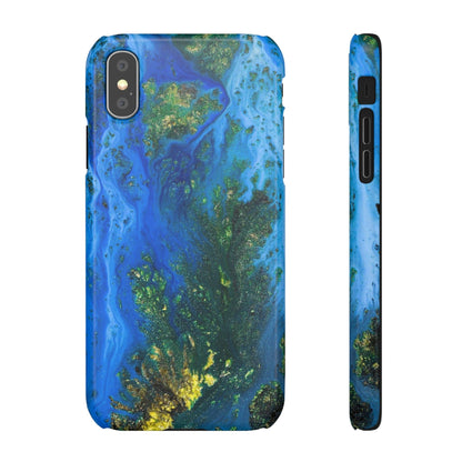 CASEBOB Phone Case iPhone XS / Glossy Blue Globe Ink Art iPhone Case (Slim)