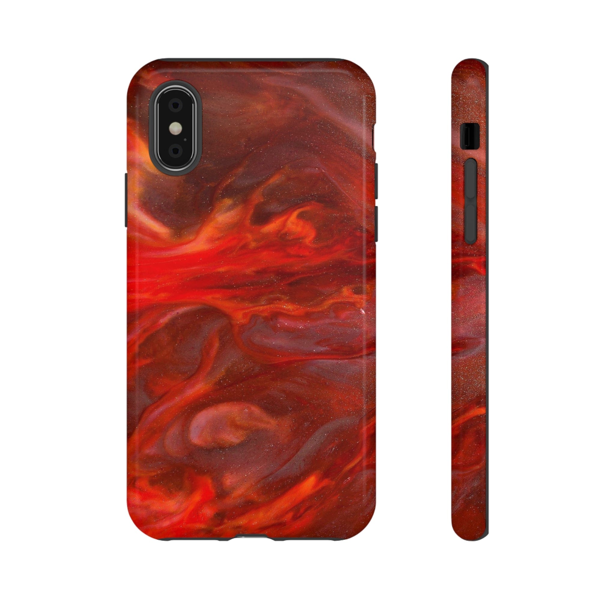 CASEBOB Phone Case iPhone XS / Glossy Warm Flames Ink Art iPhone Case (Protective)