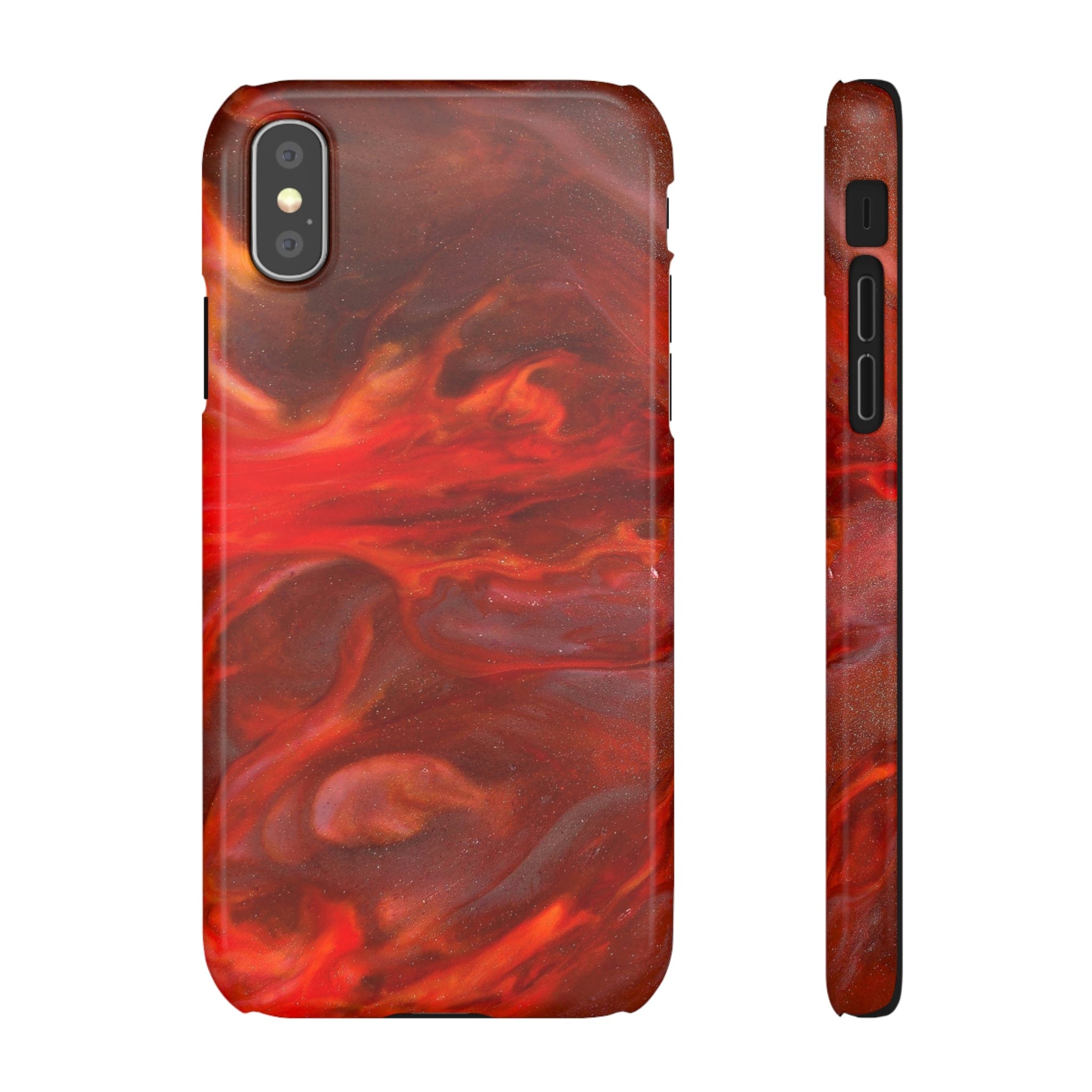 CASEBOB Phone Case iPhone XS / Glossy Warm Flames Ink Art iPhone Case (Slim)