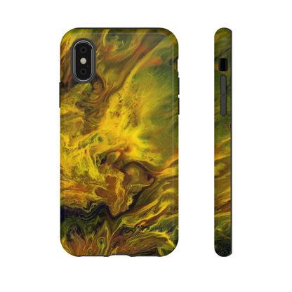 CASEBOB Phone Case iPhone XS / Glossy Yellow Flame Ink Art iPhone Case (Protective)