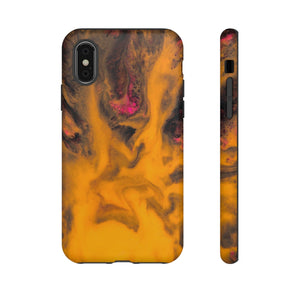 CASEBOB Phone Case iPhone XS / Matte Yellow Flame Ink Art iPhone Case (Protective)