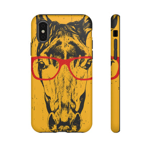 CASEBOB Phone Case iPhone XS / Matte Yellow Horse Glasses iPhone Case (Protective)