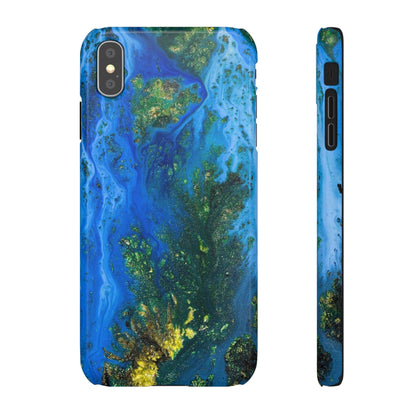 CASEBOB Phone Case iPhone XS MAX / Glossy Blue Globe Ink Art iPhone Case (Slim)