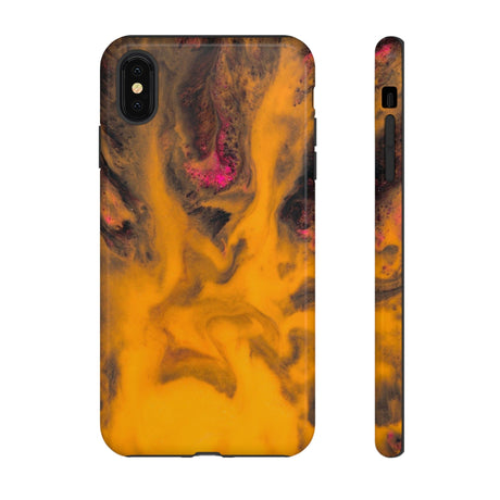 CASEBOB Phone Case iPhone XS MAX / Glossy Yellow Flame Ink Art iPhone Case (Protective)