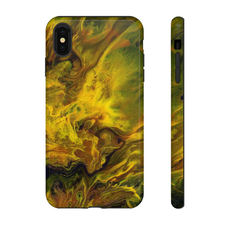 CASEBOB Phone Case iPhone XS MAX / Glossy Yellow Flame Ink Art iPhone Case (Protective)