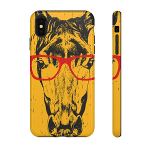 CASEBOB Phone Case iPhone XS MAX / Glossy Yellow Horse Glasses iPhone Case (Protective)