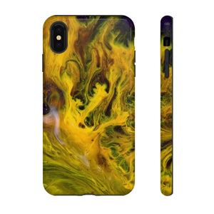 CASEBOB Phone Case iPhone XS MAX / Glossy Yellow Liquid Ink Art iPhone Case (Protective)