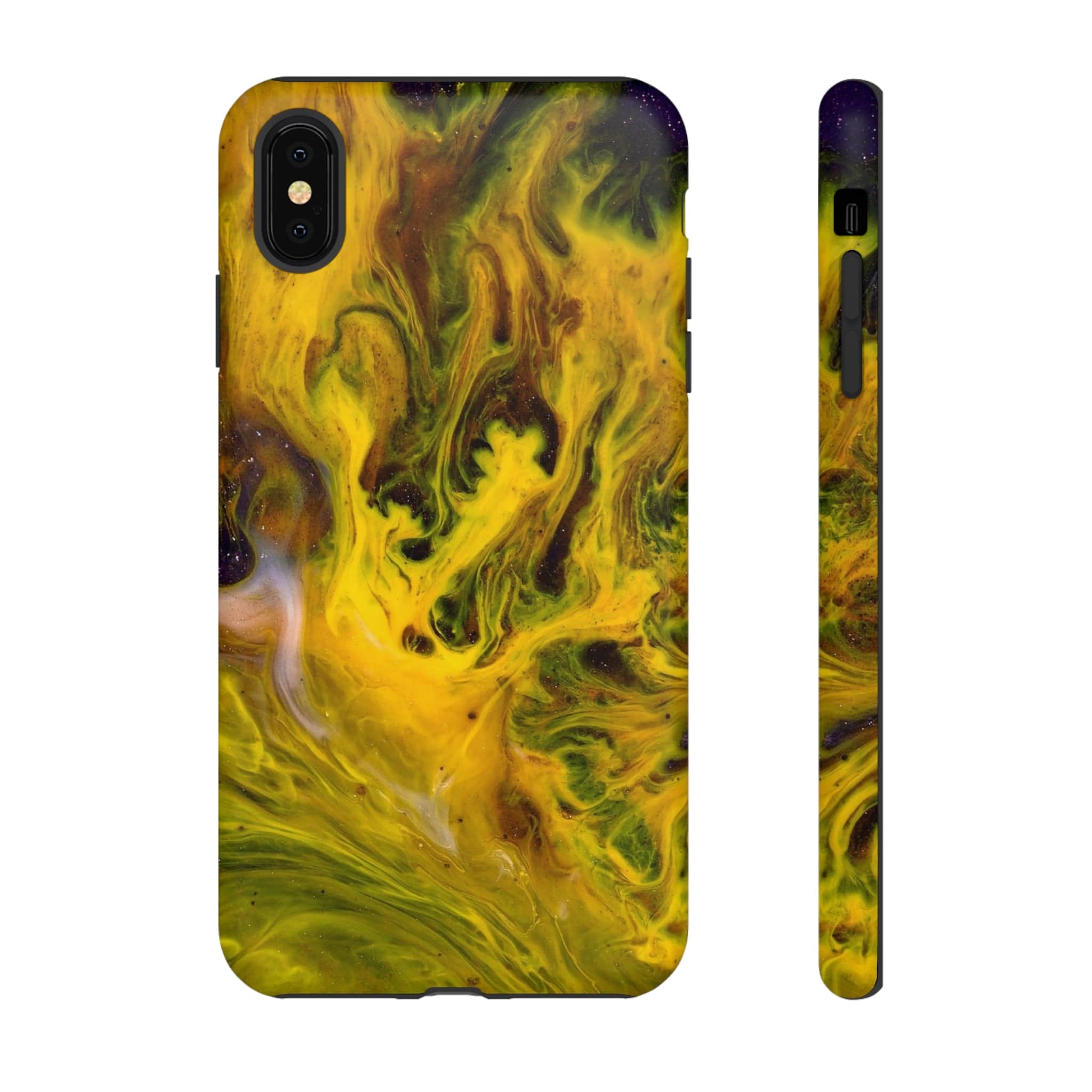 CASEBOB Phone Case iPhone XS MAX / Matte Yellow Liquid Ink Art iPhone Case (Protective)