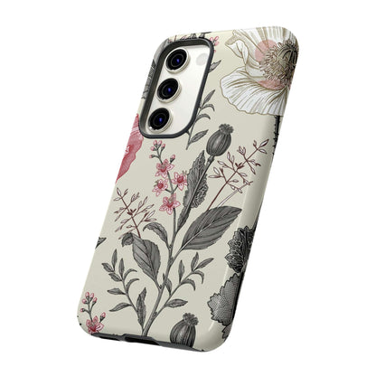 CASEBOB Phone Case Poppy Pink Vintage Flower Samsung Case (Protective)