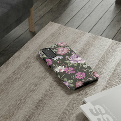 CASEBOB Phone Case Purple Rose Vintage Flower Samsung Case (Protective)