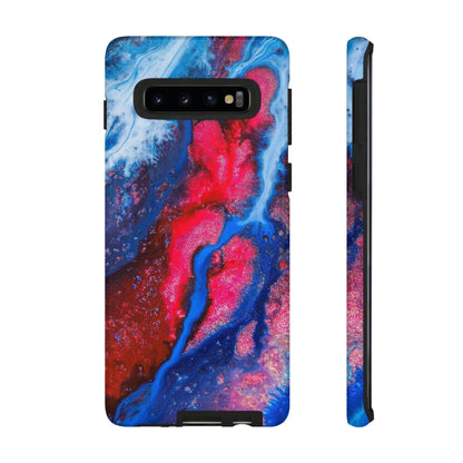 CASEBOB Phone Case Samsung Galaxy S10 / Glossy Red n Blue Ink Art Android Case (Protective)