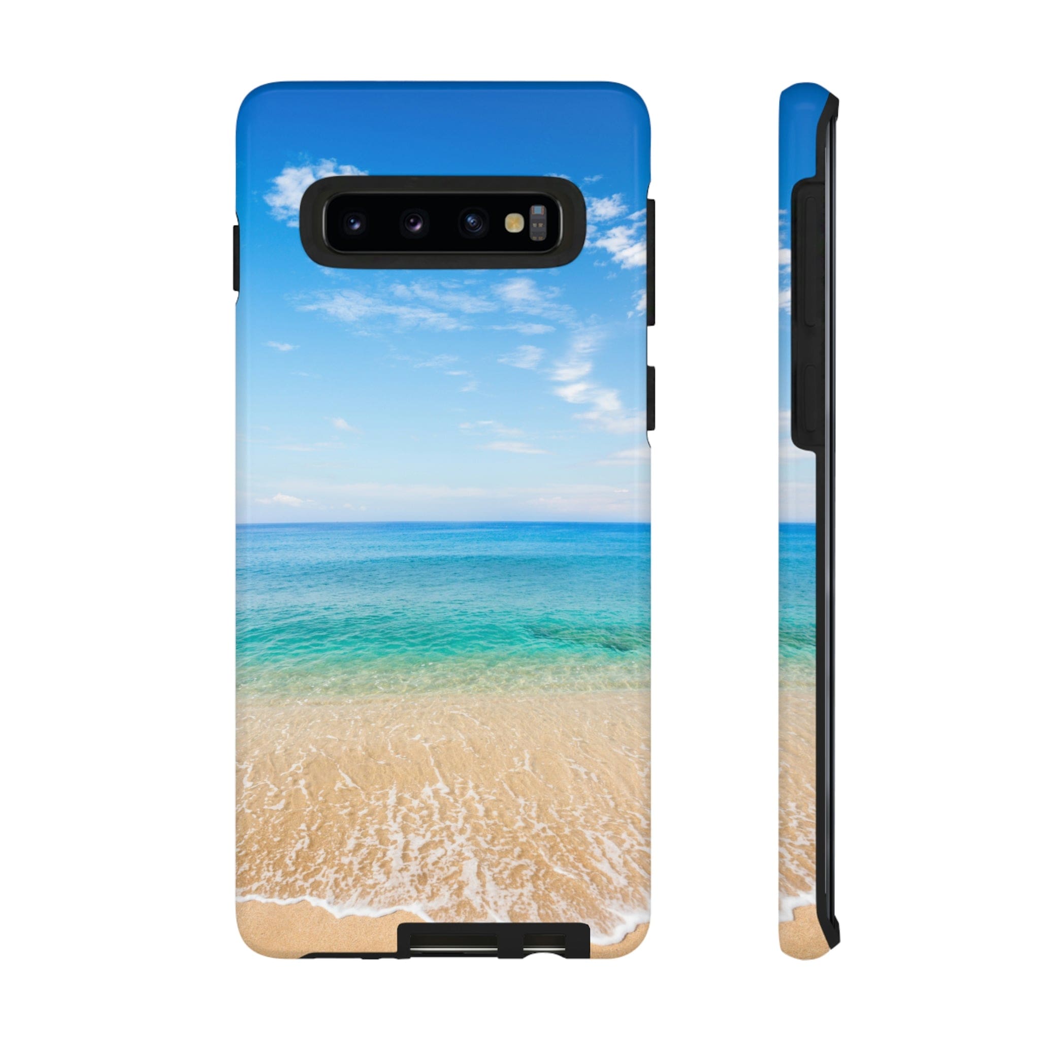 CASEBOB Phone Case Samsung Galaxy S10 / Glossy Tropical Beach Android Case (Protective)