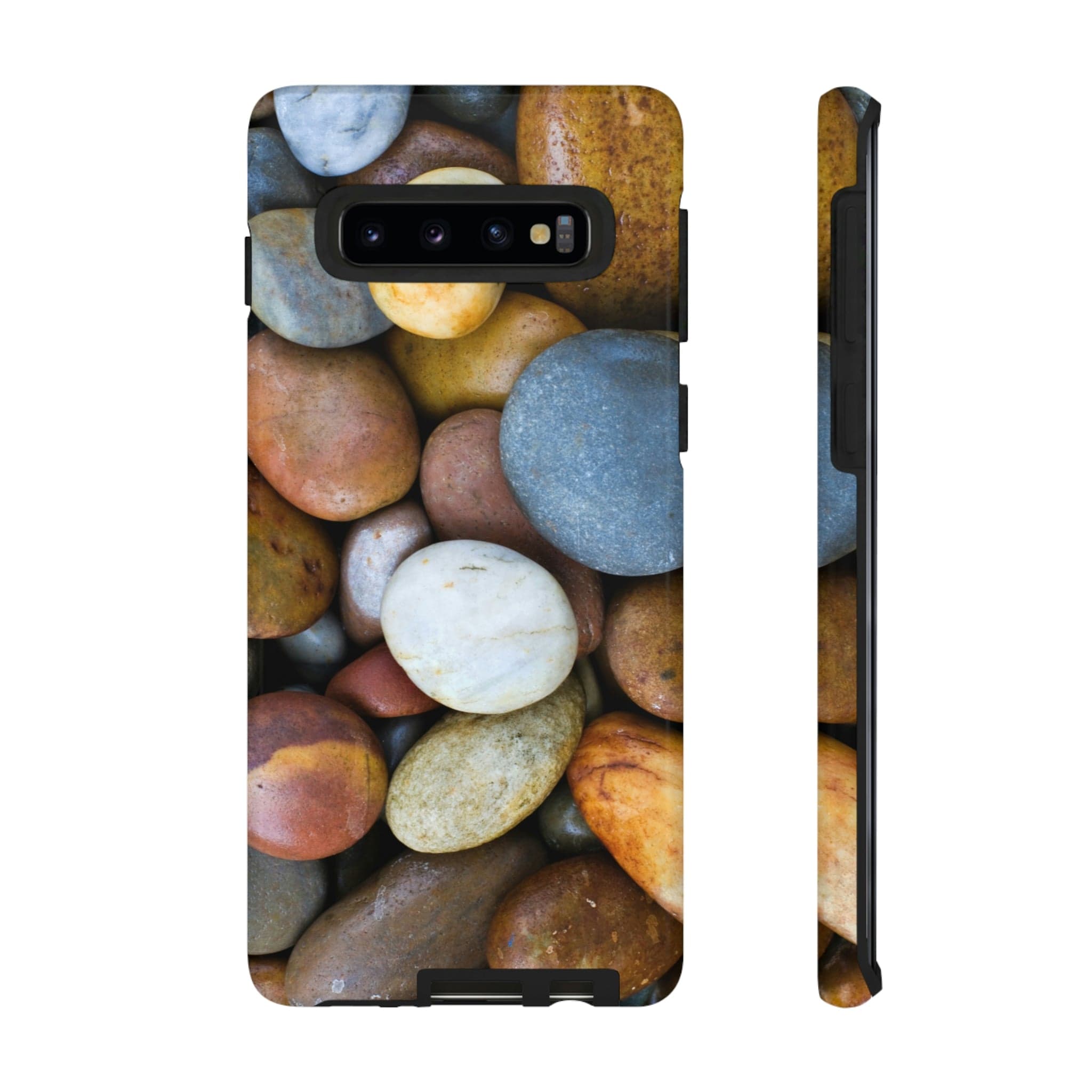 CASEBOB Phone Case Samsung Galaxy S10 / Glossy Tumbled Stones Android Case (Protective)