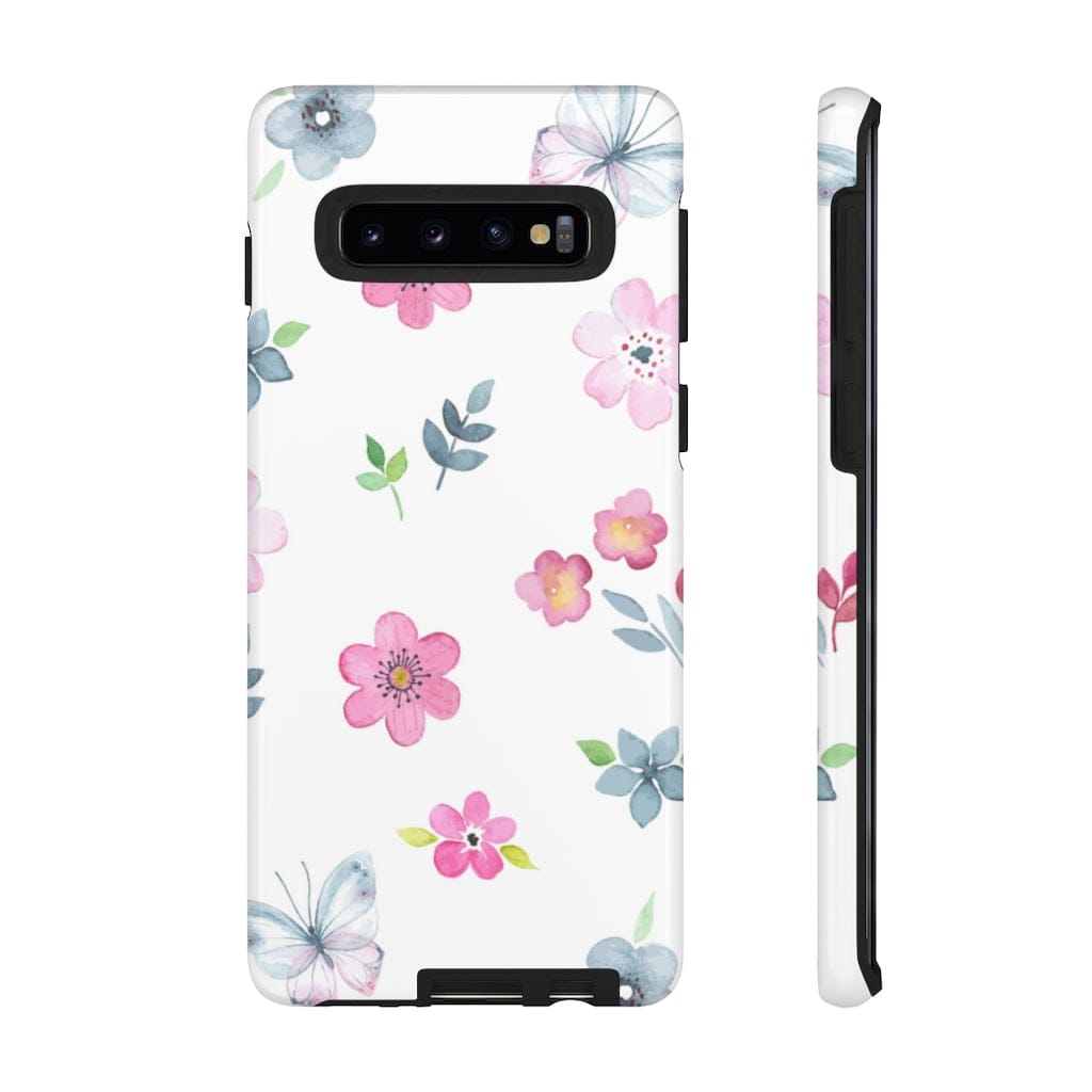 CASEBOB Phone Case Samsung Galaxy S10 / Glossy Vintage flowers and butterflies Samsung Case (Protective)