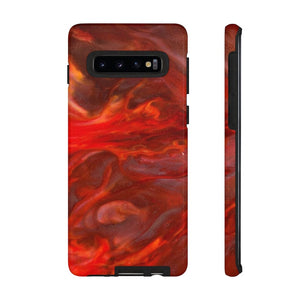 CASEBOB Phone Case Samsung Galaxy S10 / Glossy Warm Flames Ink Art Android Case (Protective)